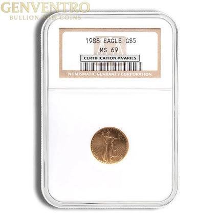 1988 1/10 oz Gold Eagle $5 NGC MS69 Genventro Bullion and Coins