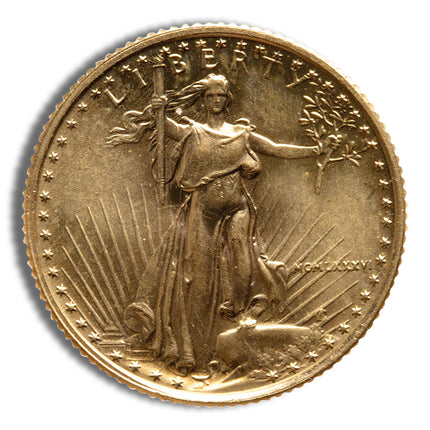 1986 1/10 oz gold eagle bu (mcmlxxxvi)