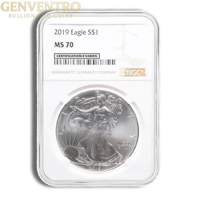 2019 Silver Eagle NGC MS70 Genventro Bullion and Coins