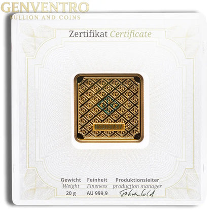20 gram Gold Bar - Geiger (In Assay) Genventro Bullion and Coins