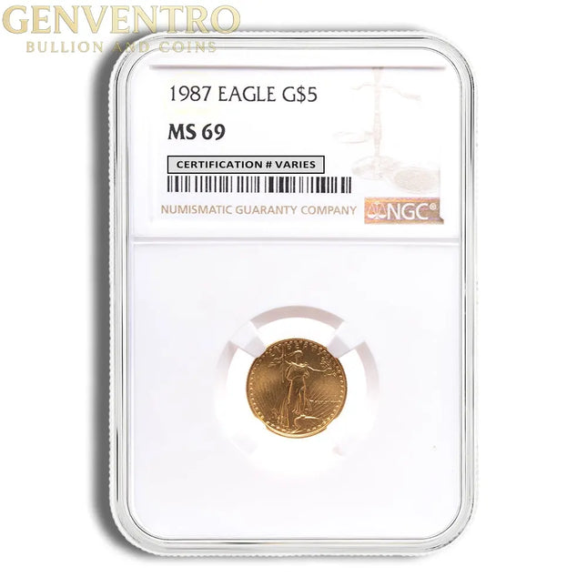 1987 1/10 oz Gold Eagle $5 NGC MS69 Genventro Bullion and Coins
