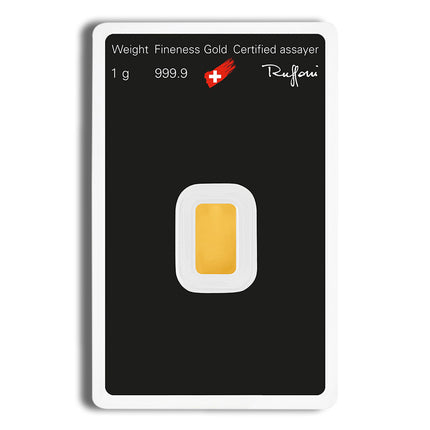 1 gram gold bar argor heraeus (carded)