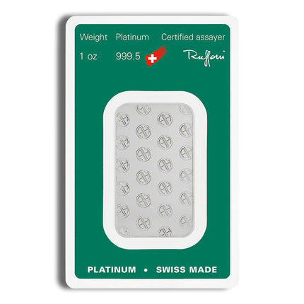 1 oz platinum bar argor heraeus (carded)