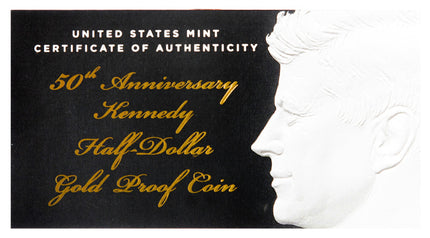 2014 w 3/4 oz jfk half dollar gold coin (box & coa)