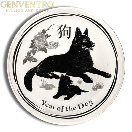 2018 Kilo Australia Silver Lunar Dog BU - Series II Genventro Bullion and Coins