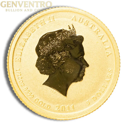 2011 1/20 oz Australia Gold Lunar Rabbit BU - Series II Genventro Bullion and Coins