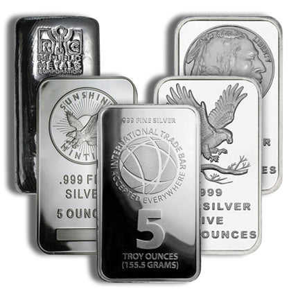 5 oz silver bar brand varies