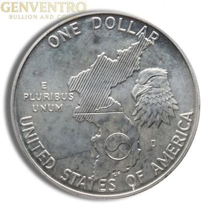1991-D $1 Korean War Silver Commem - BU Genventro Bullion and Coins