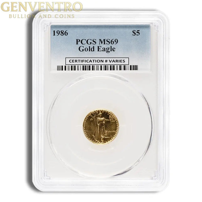 1986 1/10 oz Gold Eagle $5 PCGS MS69 Genventro Bullion and Coins