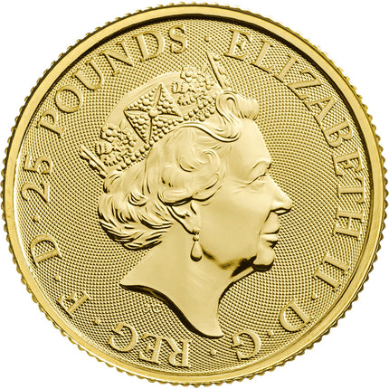 2018 1/4 oz great britain queen's beast gold coin bull