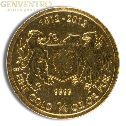 2012 1/4 oz Canadian War of 1812 Gold Coin Genventro Bullion and Coins