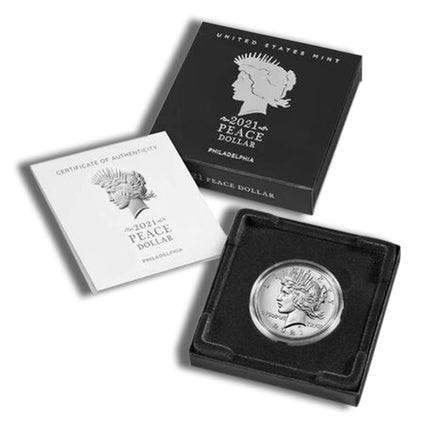 2021 p peace silver dollar w/box &amp; coa