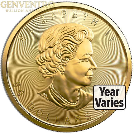 1 oz .9999 Gold Maple Leaf (Year Varies) Genventro Bullion and Coins