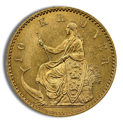 denmark 10 kroner gold coin