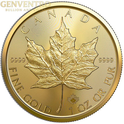 1 oz .9999 Gold Maple Leaf (Year Varies) Genventro Bullion and Coins