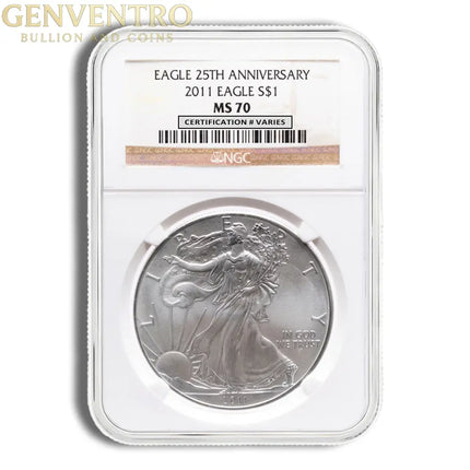 2011 Silver Eagle NGC MS70 Genventro Bullion and Coins