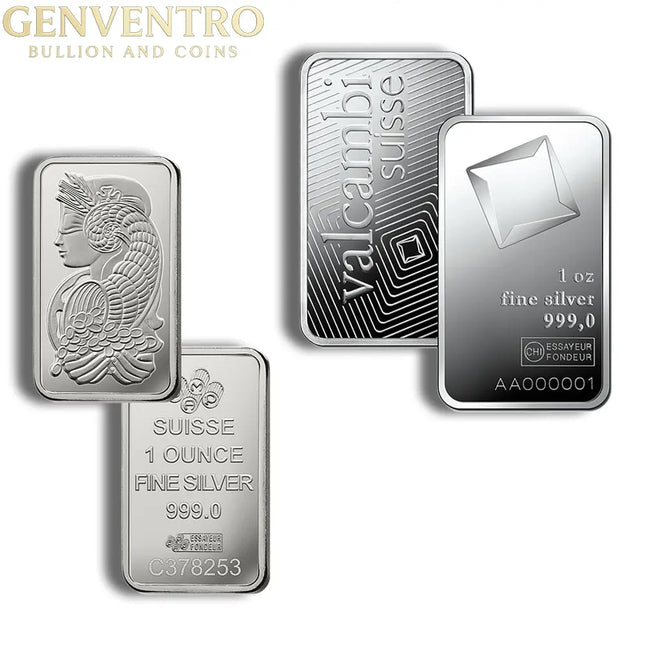 1 oz Silver Bar - Brand Varies - Secondary Market Genventro Bullion and Coins