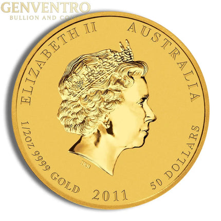 2011 1/2 oz Australia Gold Lunar Rabbit BU - Series II Genventro Bullion and Coins