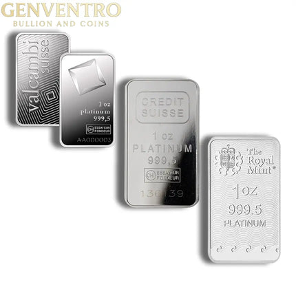 1 oz Platinum Bar - Brand Varies (Not in Card) Genventro Bullion and Coins
