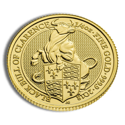 2018 1/4 oz great britain queen's beast gold coin bull
