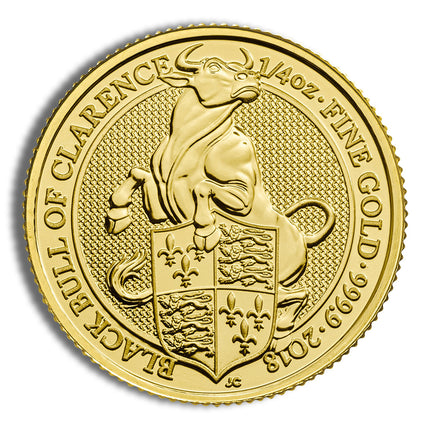 2018 1/4 oz great britain queen's beast gold coin bull