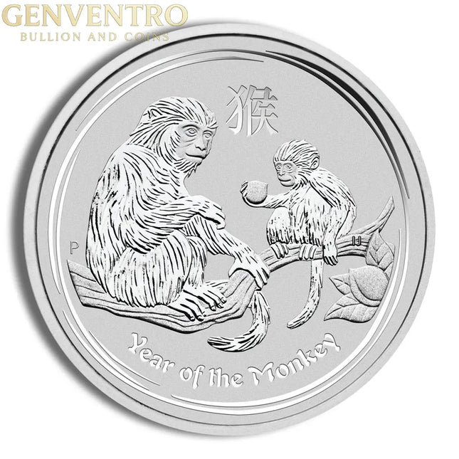 2016 1/2 oz Australia Silver Lunar Monkey BU - Series II Genventro Bullion and Coins