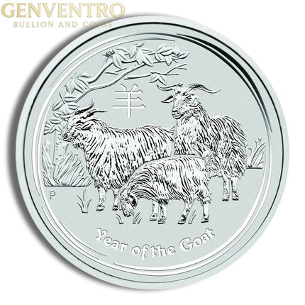 2015 Kilo Australia Silver Lunar Goat BU - Series II Genventro Bullion and Coins