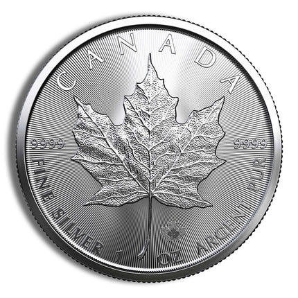 1 oz canadian silver maple leaf (year varies)