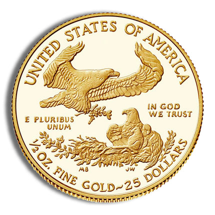 1/2 oz proof gold eagle box/coa (date varies)