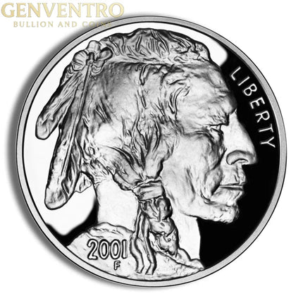 2001-P $1 Silver Buffalo Commem - Proof (w/Box & COA) Genventro Bullion and Coins