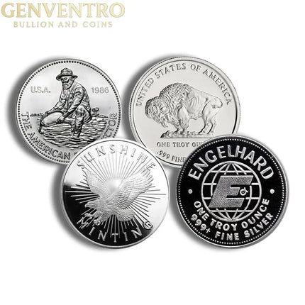 1 oz Silver Round - Design Varies - Secondary Market Genventro Bullion and Coins