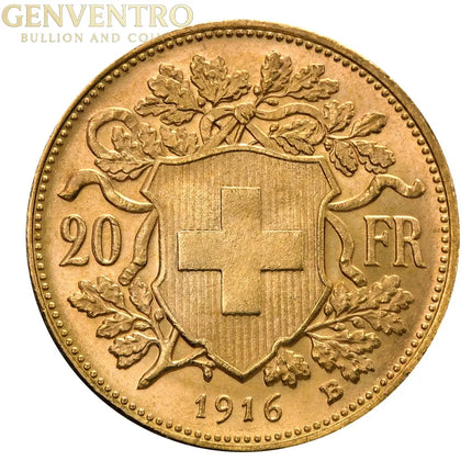 Switzerland Gold 20 Francs - Helvetia (1897-1949) Genventro Bullion and Coins