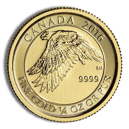 2016 1/4 oz canadian snow falcon gold coin