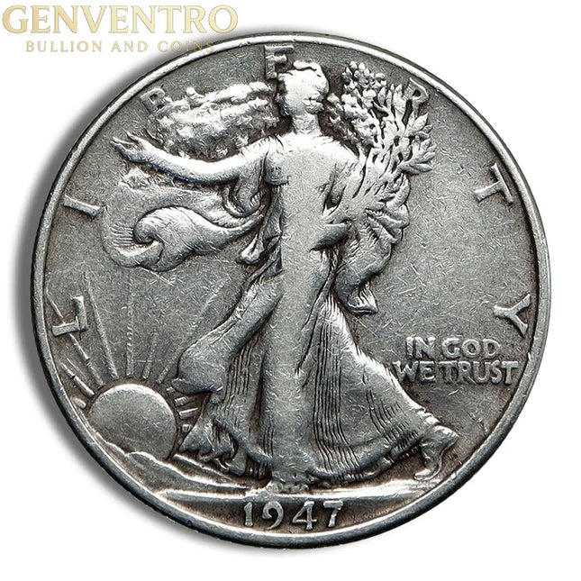 $1 FV 90% Silver Walking Liberty Half Dollar Genventro Bullion and Coins