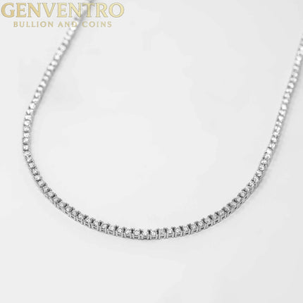 Unisex 2mm Real Moissanite Tennis Chain MORF