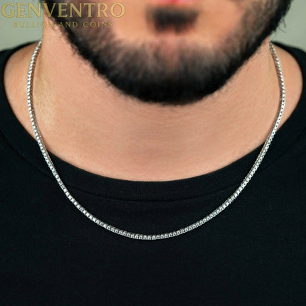 Unisex 2mm Real Moissanite Tennis Chain MORF