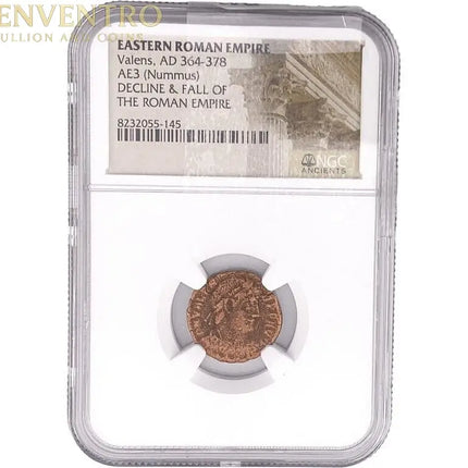 Eastern Roman Valens, AD 364-378 AE3(Nummus) NGC #145 Genventro Bullion and Coins