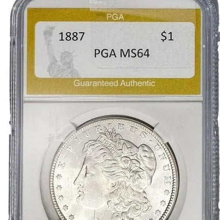 1887 Morgan Silver Dollar PGA MS64 Genventro