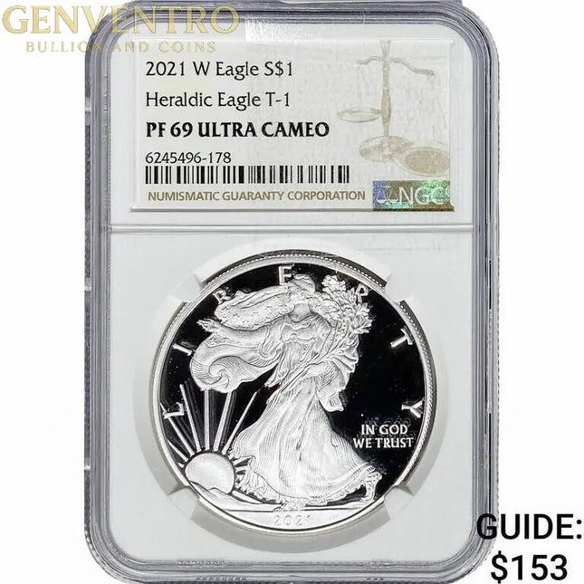 2021-W Silver Eagle NGC PF69 UC Heraldic Eagle T-1 Genventro