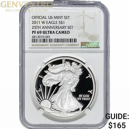 2011-W Silver Eagle NGC PF 69 UC 25th Anniversary Genventro