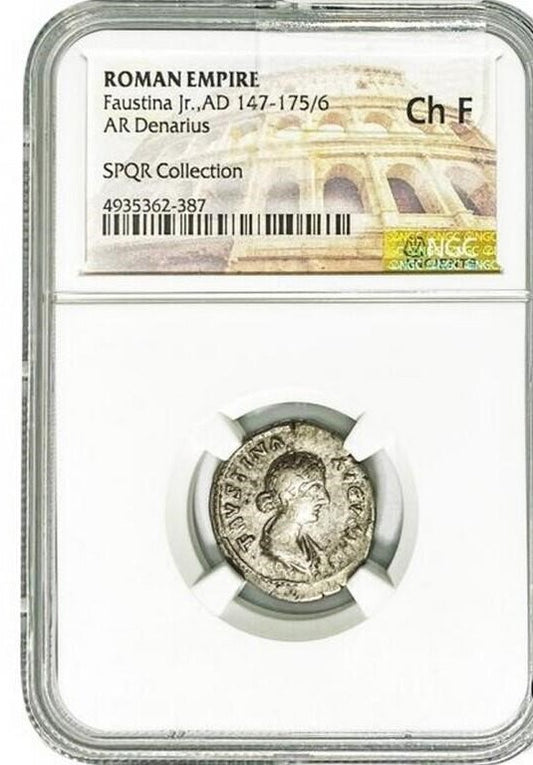 Roman Faustina Jr. AD 147-175/6 Silver Denarius