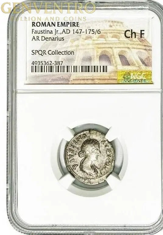 Roman Faustina Jr. AD 147-175/6 Silver Denarius Genventro
