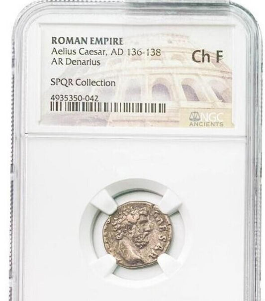 Roman Aelius Caesar, AD 136-138 Silver Denarius