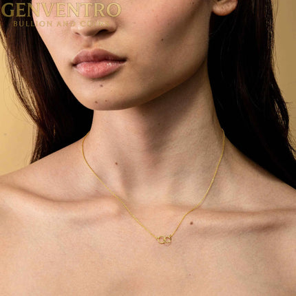 14k Gold Interlocking Circle Necklace 925 Sterling Silver MORF