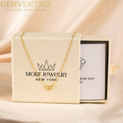 14k Gold Interlocking Circle Necklace 925 Sterling Silver MORF