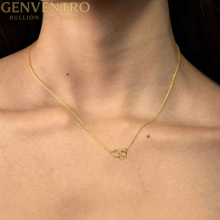 14k Gold Interlocking Circle Necklace 925 Sterling Silver MORF