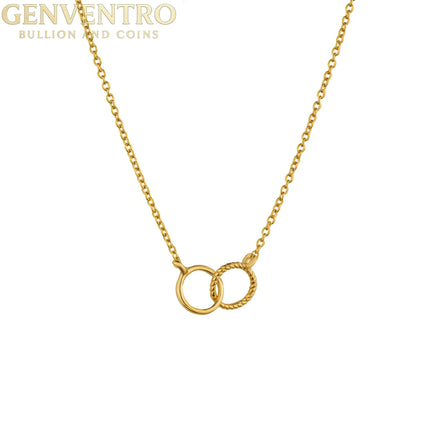 14k Gold Interlocking Circle Necklace 925 Sterling Silver MORF