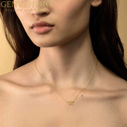 14k Gold Interlocking Circle Necklace 925 Sterling Silver MORF
