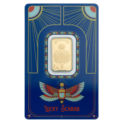 2026 pamp suisse lucky scarab 5g gold bar in card in stock items, gold coins, animal theme