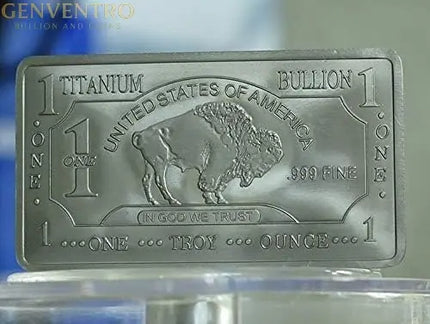 1 oz One Troy Ounce USA American Buffalo .999 Fine Titanium Bullion Bar Ti Element GOLD TESTING EQUIPMENT